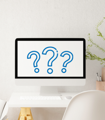 Blank screen with question marks